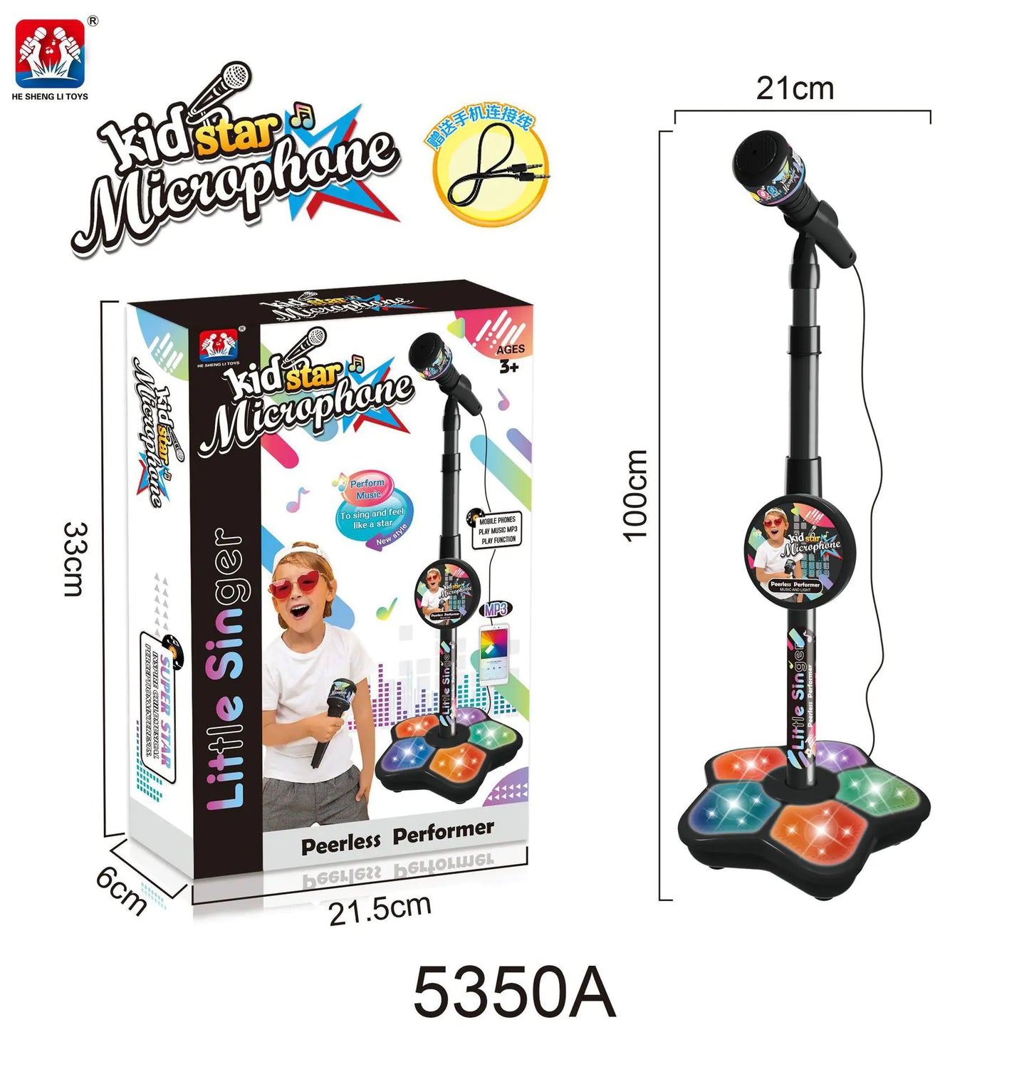 Children's Karaoke Microphone with Stand Toy