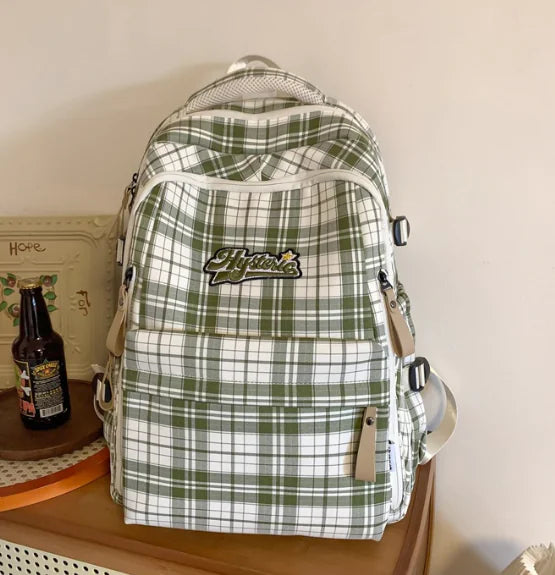 Vintage Plaid Art Style Women's Tote & Backpack